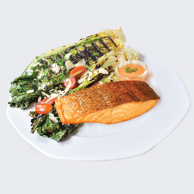 Grilled Salmon with Grilled Cos